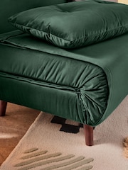 MADE.COM Smooth Velvet Moss Green Haru 2 Seater Sofa Bed - Image 6 of 9