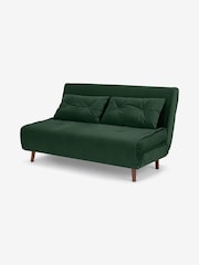 MADE.COM Smooth Velvet Moss Green Large Haru 2 Seater Sofa Bed - Image 5 of 7