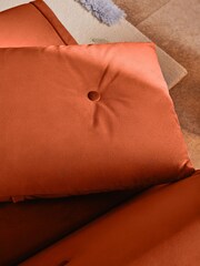 MADE.COM Smooth Velvet Tan Orange Large Borg Haru 2 Seater Sofa Bed - Image 4 of 9