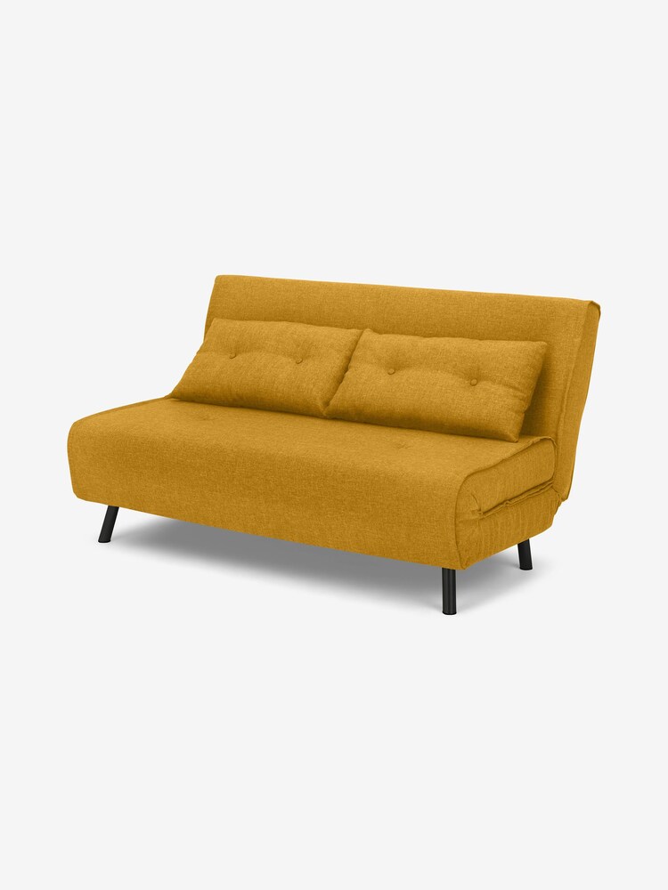 MADE.COM Butter Yellow Large Borg Haru 2 Seater Sofa Bed - Image 1 of 3