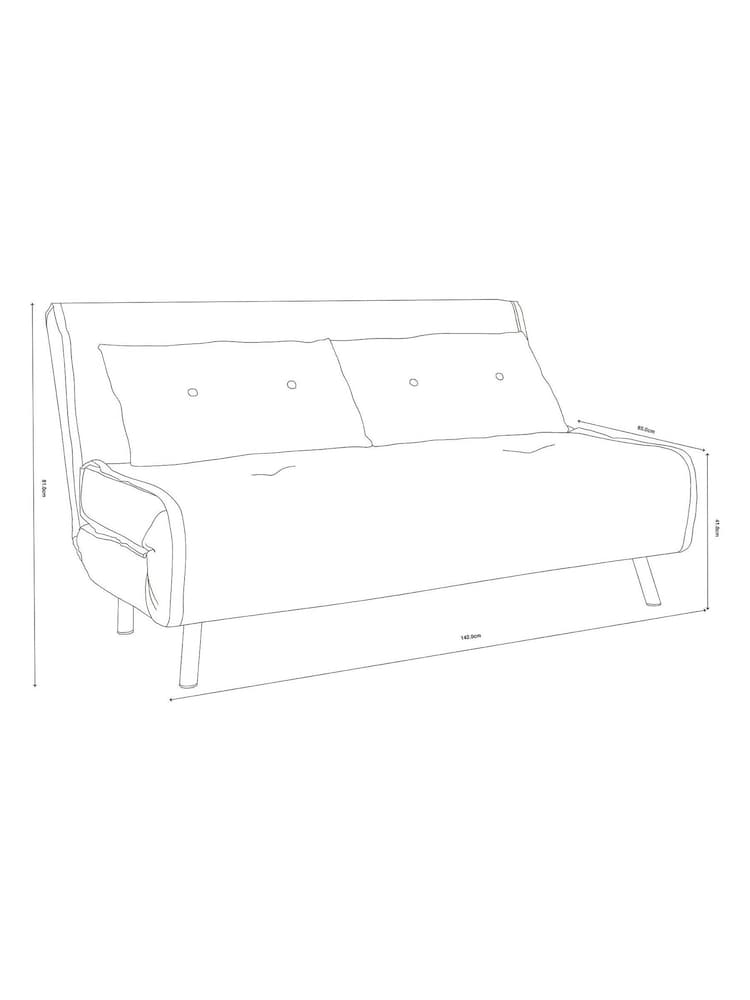 MADE.COM Butter Yellow Large Borg Haru 2 Seater Sofa Bed - Image 3 of 3