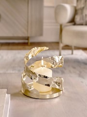 Gold Metal Organic Shaped Hurricane Candle Holder - Image 1 of 5
