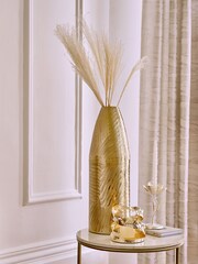 Gold Metal Organic Shaped Hurricane Candle Holder - Image 4 of 5