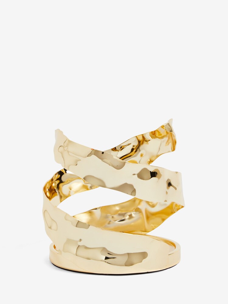 Gold Metal Organic Shaped Hurricane Candle Holder - Image 5 of 5