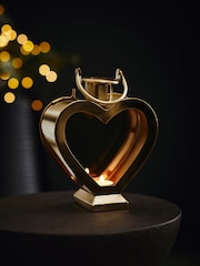 Gold Mini Metal Heart Lantern Candle Holder - Image 2 of 5
