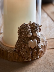 Natural Hamish The Highland Cow Hurricane Candle Holder - Image 3 of 5