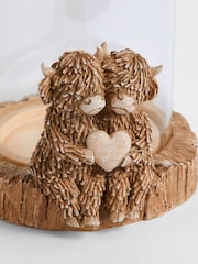 Natural Hamish The Highland Cow Hurricane Candle Holder - Image 5 of 5