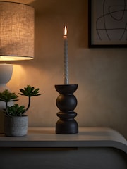 Black Ceramic Pillar and Taper Candle Holder - Image 2 of 6