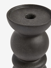 Black Ceramic Pillar and Taper Candle Holder - Image 4 of 6