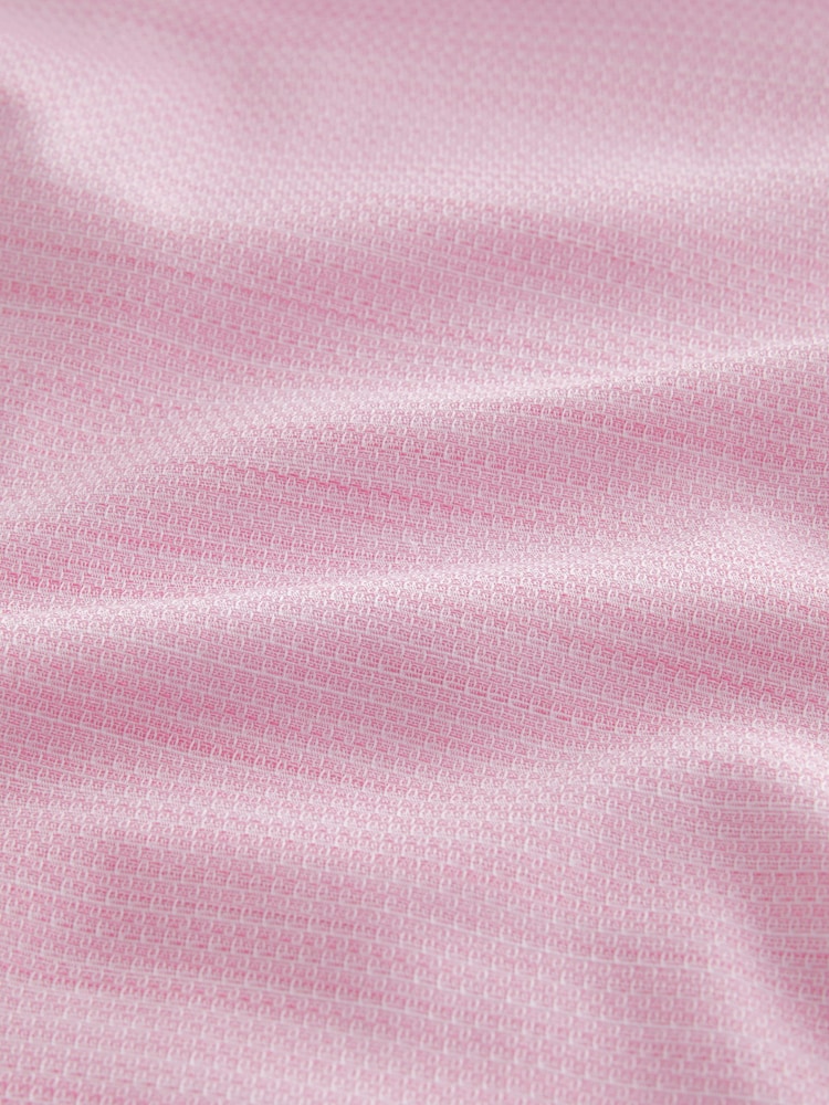 Pink 100% Cotton Textured Trimmed Long Sleeve Oxford Shirt - Image 9 of 9
