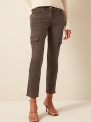 Chocolate Brown Lift, Slim And Shape Slim Cargo Jeans - Image 1 of 2