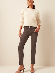 Chocolate Brown Lift, Slim And Shape Slim Cargo Jeans - Image 2 of 2