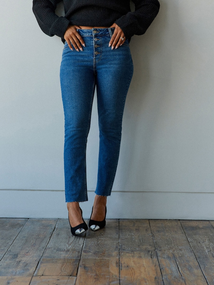 Denim Dark Blue Comfort Stretch Straight Jeans - Image 2 of 7
