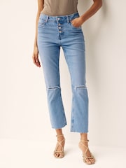 Mid Blue Denim Comfort Stretch Straight Jeans - Image 1 of 5