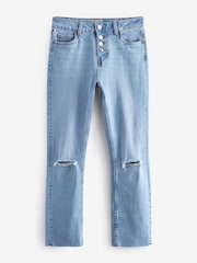 Mid Blue Denim Comfort Stretch Straight Jeans - Image 4 of 5