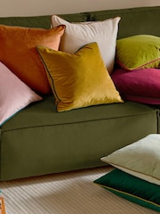 Furn Orange Meridian Velvet 55cm X 55cm Cushion Cover - Image 2 of 6