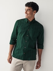 Green Textured Long Sleeve Shirt - Image 1 of 7