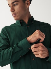 Green Textured Long Sleeve Shirt - Image 4 of 7