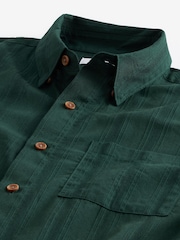 Green Textured Long Sleeve Shirt - Image 6 of 7