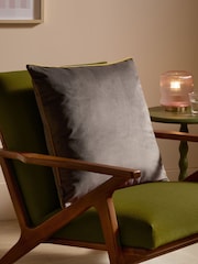 Furn Grey Meridian Velvet 55cm X 55cm Cushion Cover - Image 1 of 3