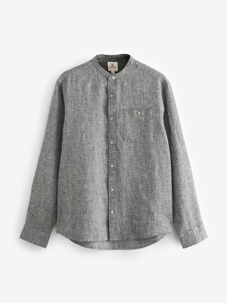 Grey Linen Blend Long Sleeve Shirt - Image 1 of 1