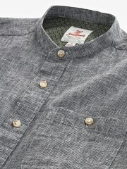 Grey Linen Blend Short Sleeve 100% Cotton Shirt - Image 7 of 7