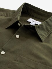 Green Linen Blend Long Sleeve Shirt - Image 7 of 8