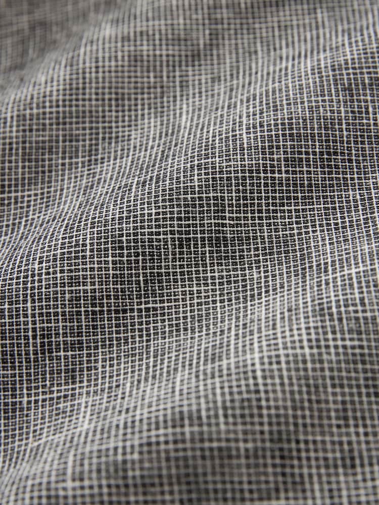 Grey Standard Collar Linen Blend Long Sleeve Oxford 100% Cotton Shirt - Image 7 of 7