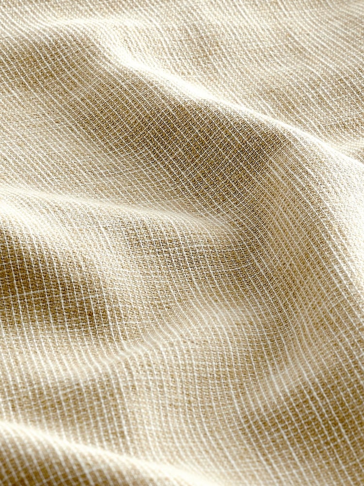 Natural Standard Collar Linen Blend Long Sleeve Oxford Shirt - Image 8 of 8