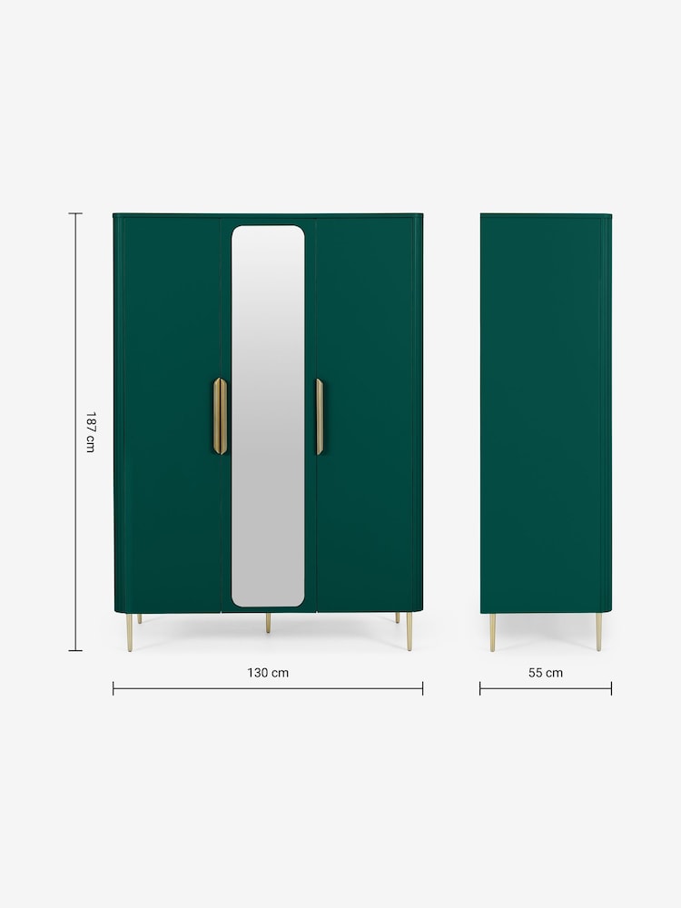 MADE.COM Green Ebro Triple Wardrobe - Image 7 of 7
