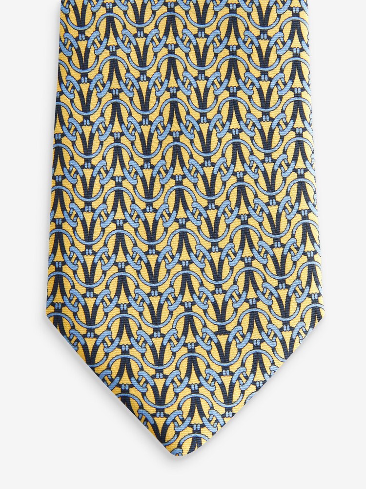 Yellow Geometric Signature Made In Italy Design Tie - Image 2 of 3