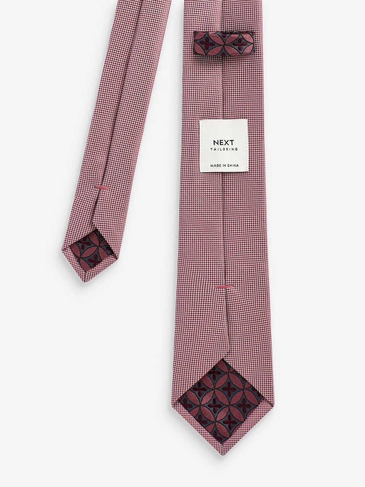 Roze met geometrisch motief - Smal - Set van stropdas en pochet - Image 3 of 4