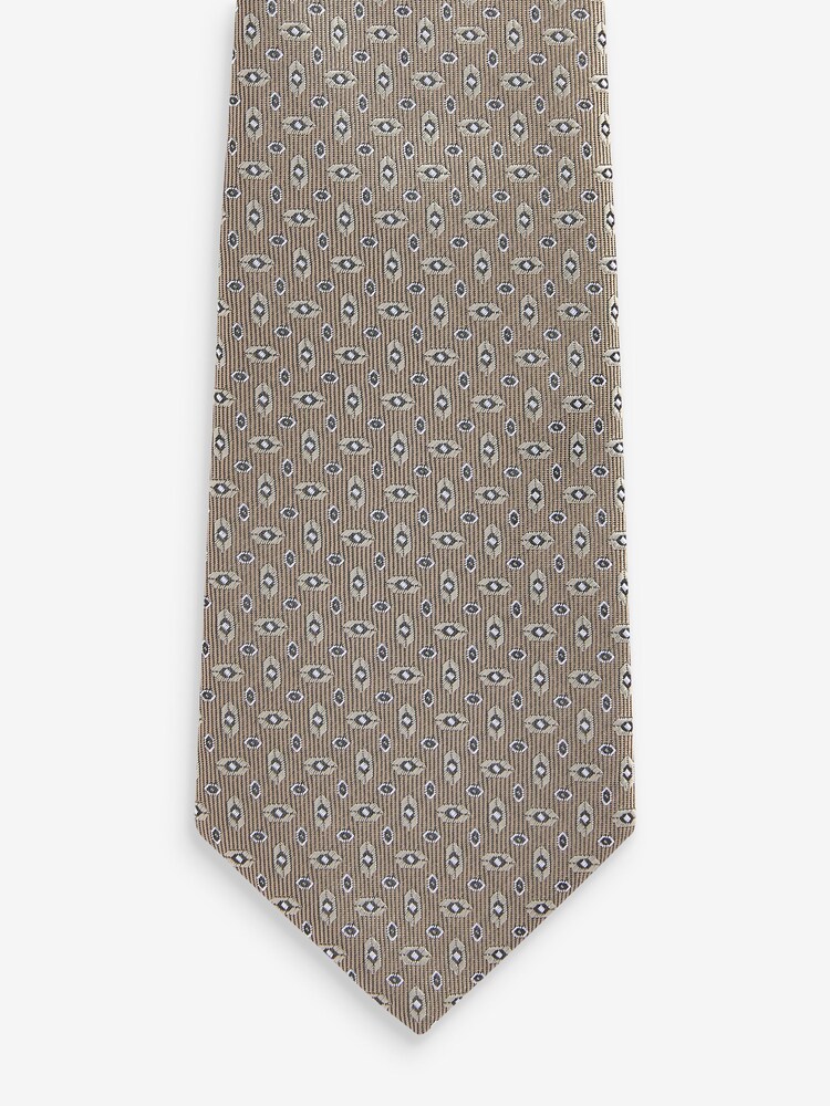 Neutral Brown Textured Ties And Tie Clips 2 Pack - Image 5 of 7