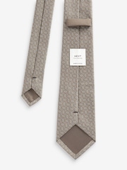 Neutral Brown Textured Ties And Tie Clips 2 Pack - Image 7 of 7