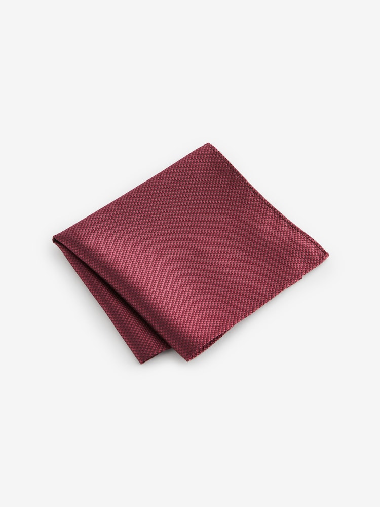 Rose Pink Textured Silk Lapel Pin And Pocket Square Set - Image 2 of 3