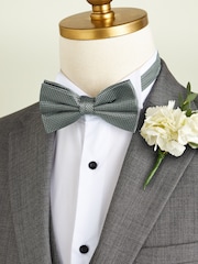 Sage Green Textured Silk Bow Tie - Image 1 of 2