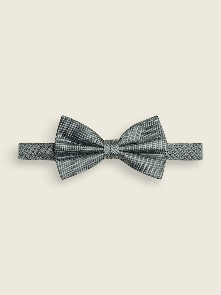 Sage Green Textured Silk Bow Tie - Image 2 of 2