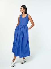 Blue Summer Poplin Dress - Image 1 of 6