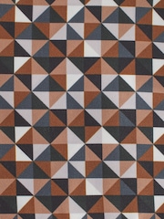Forest Green Geometric Slim Tie And Pocket Square Set - Image 4 of 4
