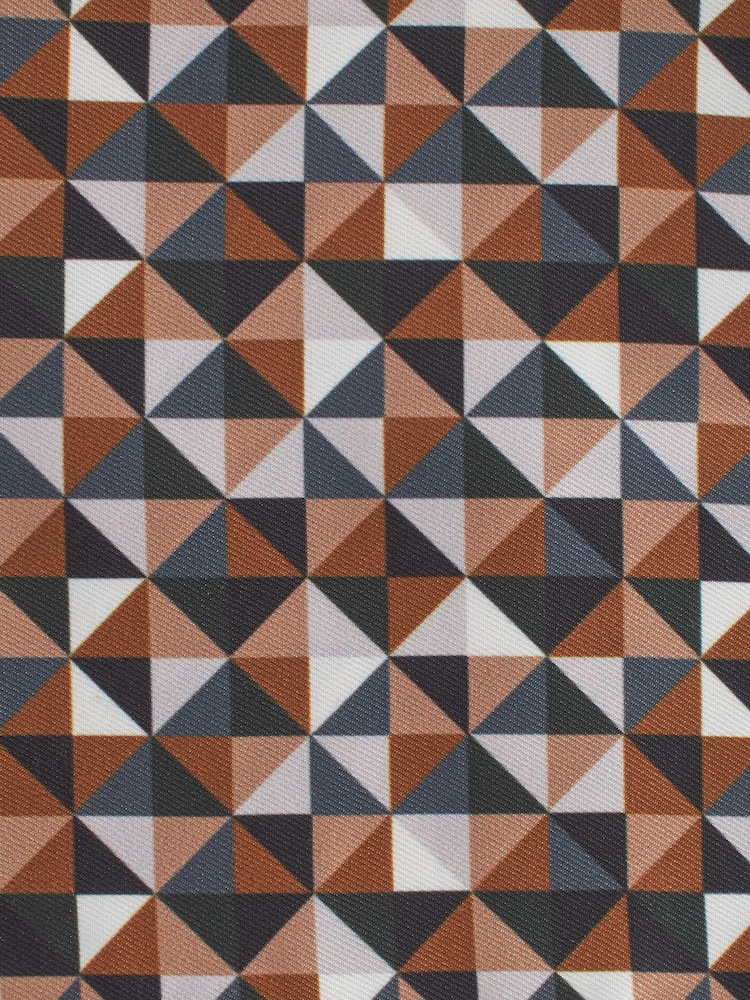 Forest Green Geometric Slim Tie And Pocket Square Set - Image 4 of 4