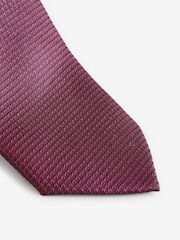 Rose Red Textured Tie And Pocket Square Set - Image 2 of 5