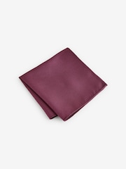 Rose Red Textured Tie And Pocket Square Set - Image 4 of 5