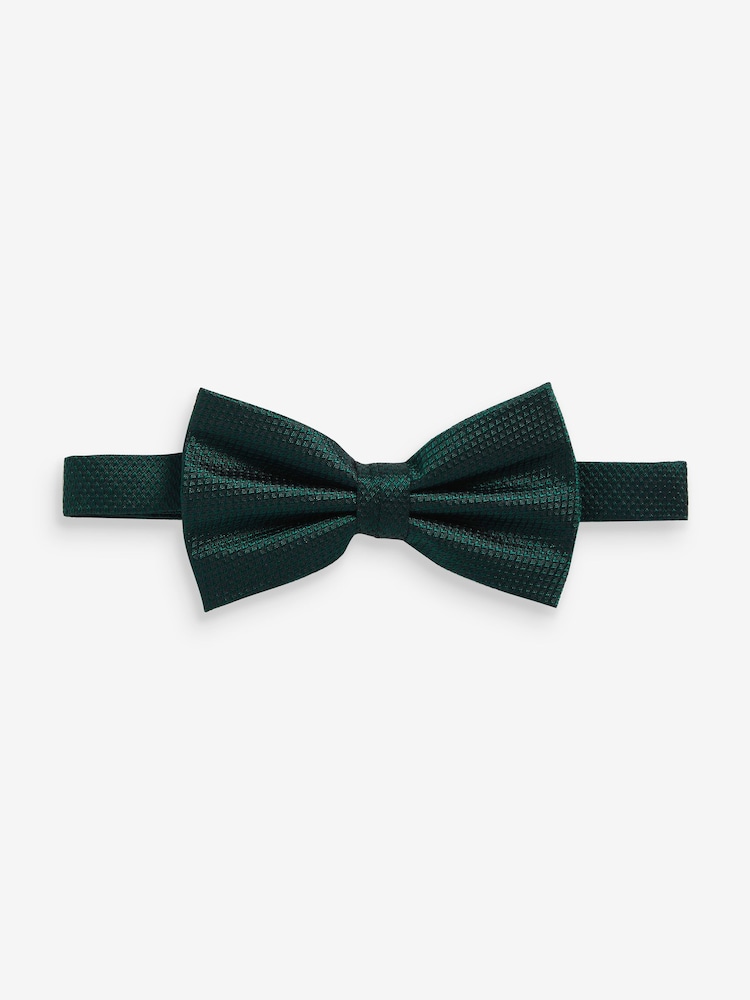 Forest Green Textured Silk Bow Tie - Image 1 of 4