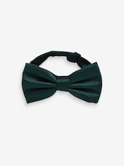 Forest Green Textured Silk Bow Tie - Image 2 of 4