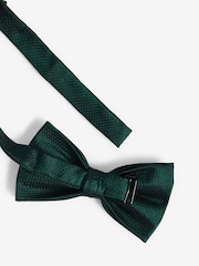 Forest Green Textured Silk Bow Tie - Image 3 of 4