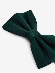 Forest Green Textured Silk Bow Tie - Image 4 of 4