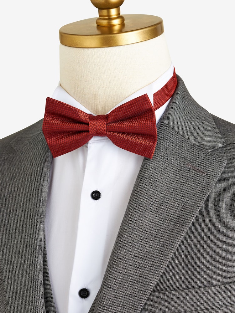 Rust Orange Textured Silk Bow Tie - Image 1 of 2