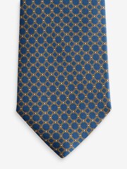 Navy Blue Geometric Signature Made In Italy Geometric Tie - Image 2 of 3