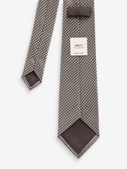 Neutral Brown Slim Tie And Pocket Square Set - Image 3 of 4
