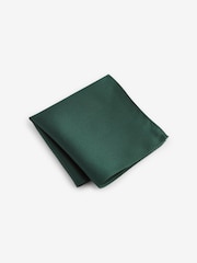 Forest Green Textured Silk Lapel Pin And Pocket Square Set - Image 2 of 3
